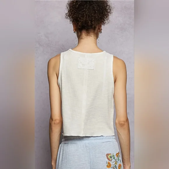 #1132 POL Ghost Flower Patchwork Top - Picture 11 of 14